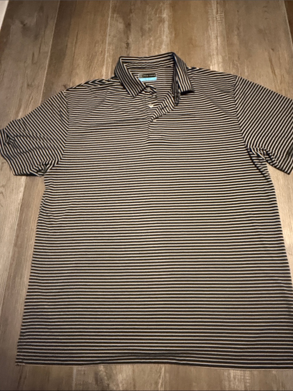 PGA Tour Black and White Striped Polo